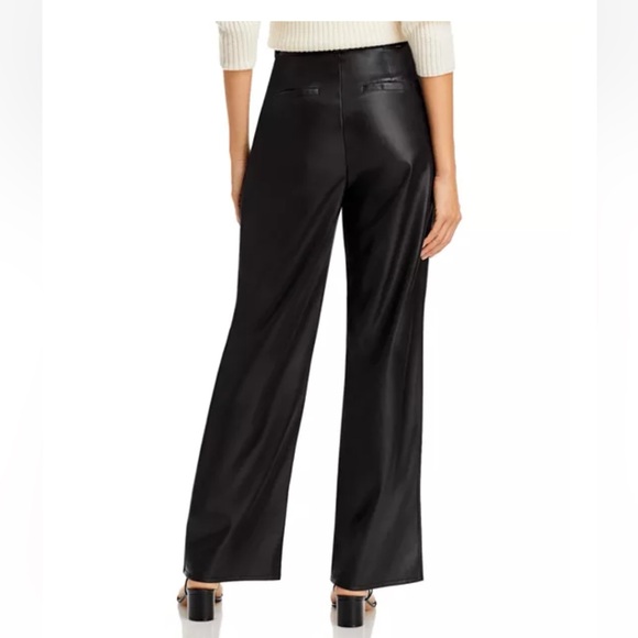MOTHER High Waisted Tunnel Vision Pleated Wide Leg Faux Leather Pants Size 27 - Picture 2 of 16
